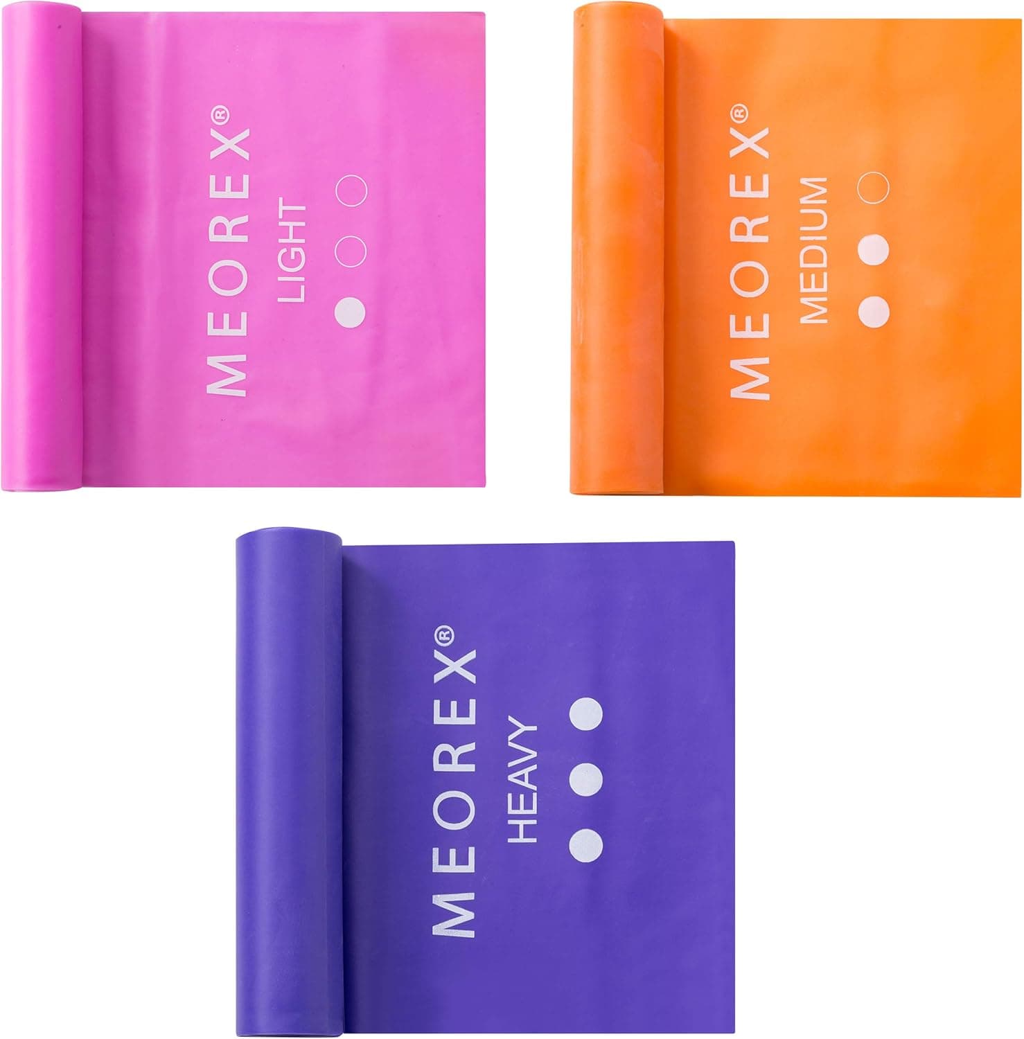 Pilates Bands Resistance Band Set 3 Pack Non Latex Exercise Bands for Home and Gym Elastic Workout Set for Physical Therapy, Strength Training, Yoga