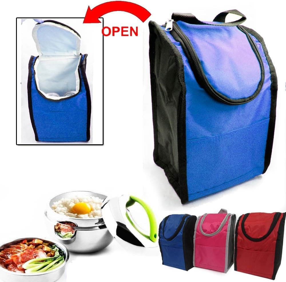 Insulated Lunch Box Bag Kit Cooler Tote Large Camp Lunchbox Picnic School New !! (Assorted colors, see description)