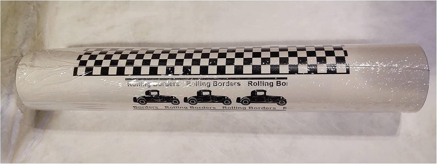 Checkered Flag Cars Wallpaper Border-9 Inch (Black Edge) by CheckeredWallpaperBorder.com