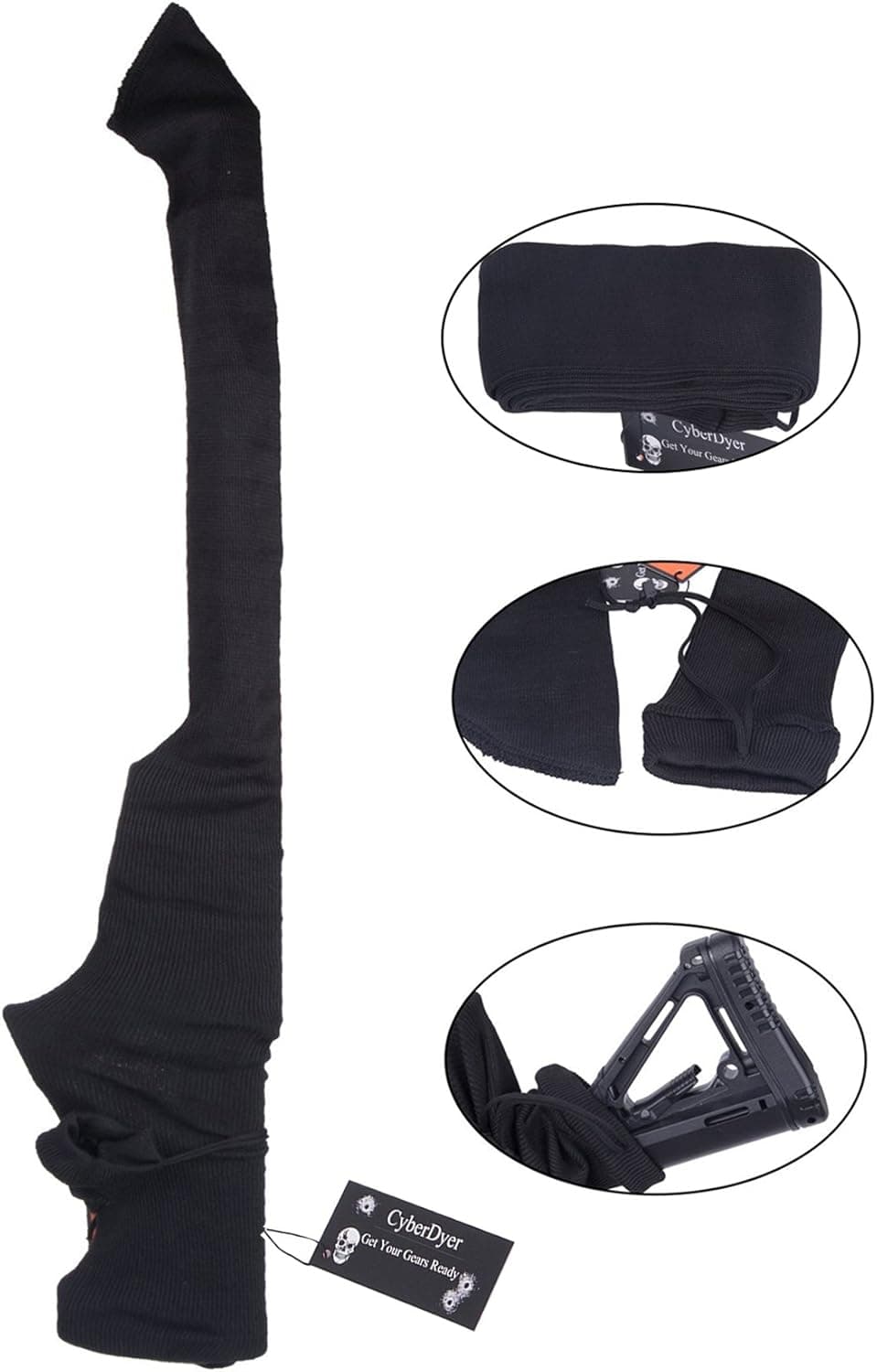 CyberDyer Polyester Silicone Treated Knit Long Gun Sock Rifle Protector Shotgun Cover Case Storage Sleeve 54" Length