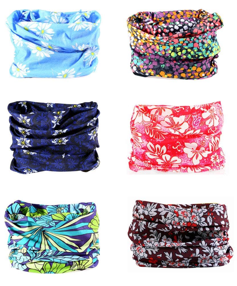 Multifunctional Boho Bandana Headband for Women 6pcs Seamless Headwear for Yoga Hiking Riding Motorcycling (Set 3)