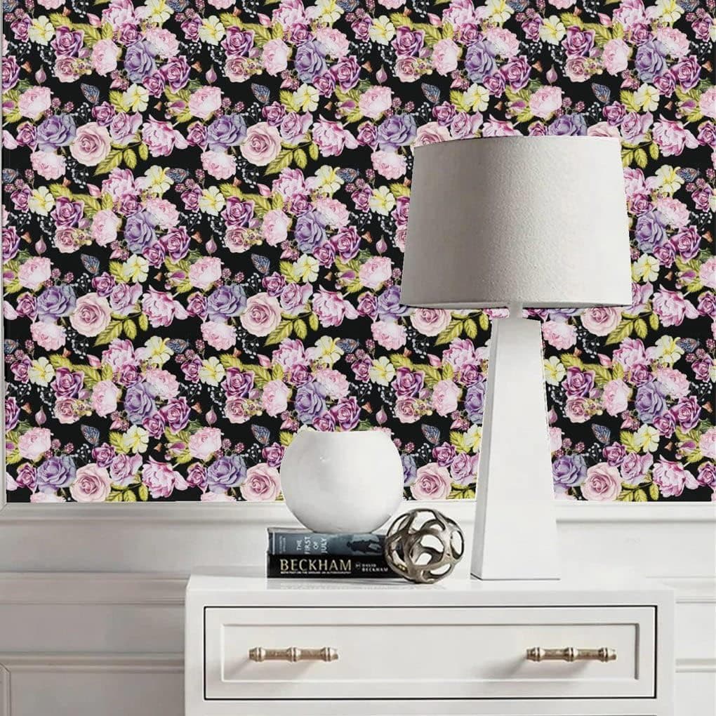 Arthome Vintage Large Floral Peel and Stick Wallpaper Removable Contact Paper 17''x120'' Peel and Stick Vinyl Wallpaper, Self-Adhesive and Removable Decorative for Cabinets Easy to Clean Wallcovering