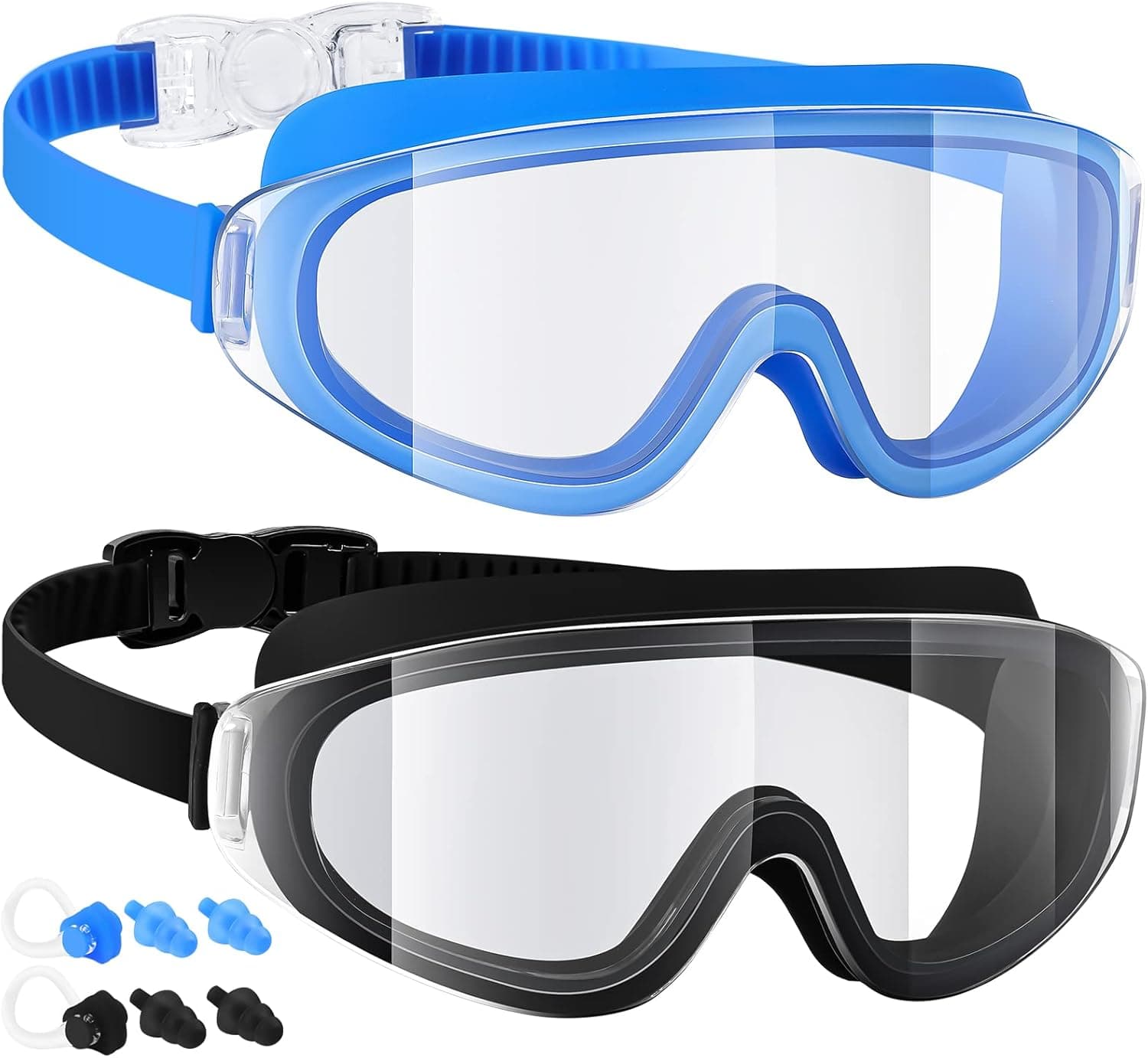 Dizywiee Kids Swim Goggles, 2-Pack Frameless Swimming Goggles for Kids, Child, Boys or Girls From 5-14, Wide View Pool Goggle