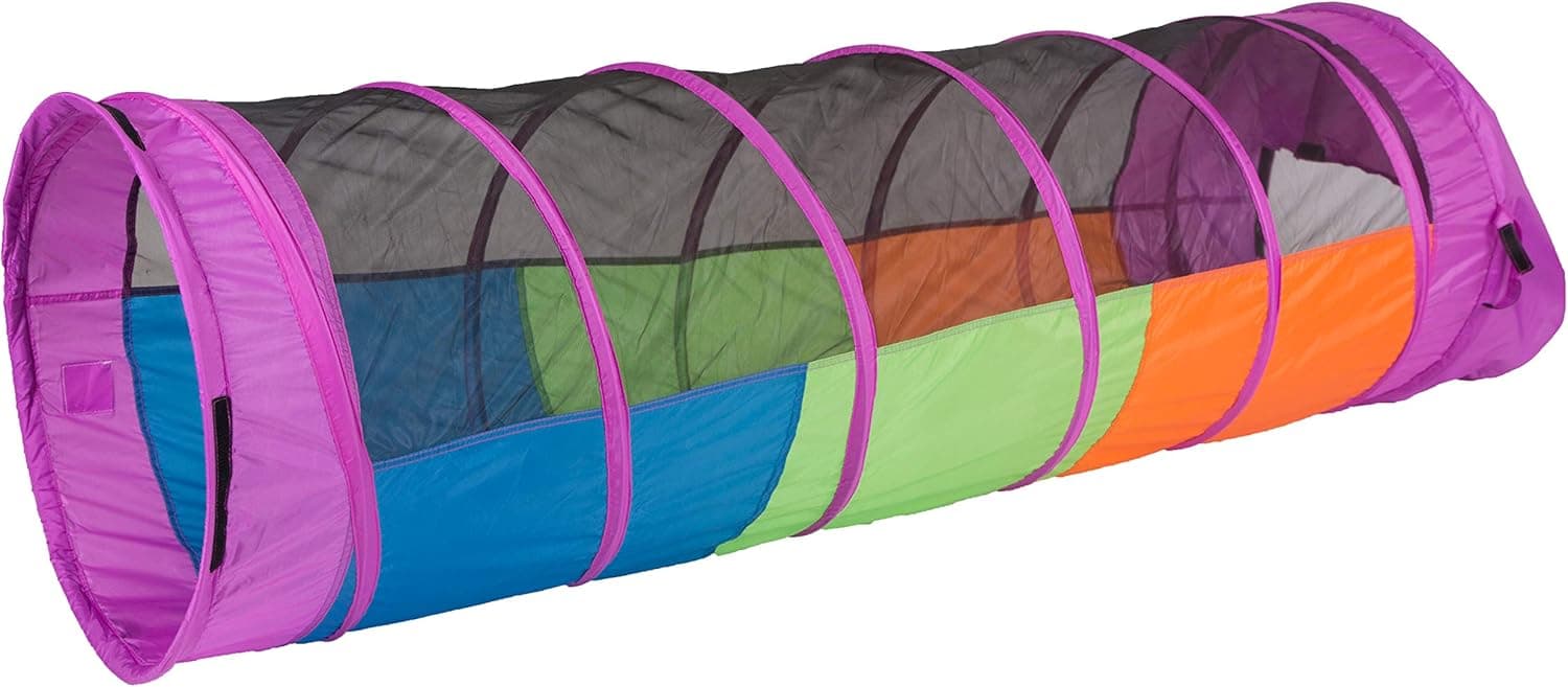 Pacific Play Tents Kids Peek-A-Boo I See You 6 Foot Crawl Tunnel - Multicolor & Mesh