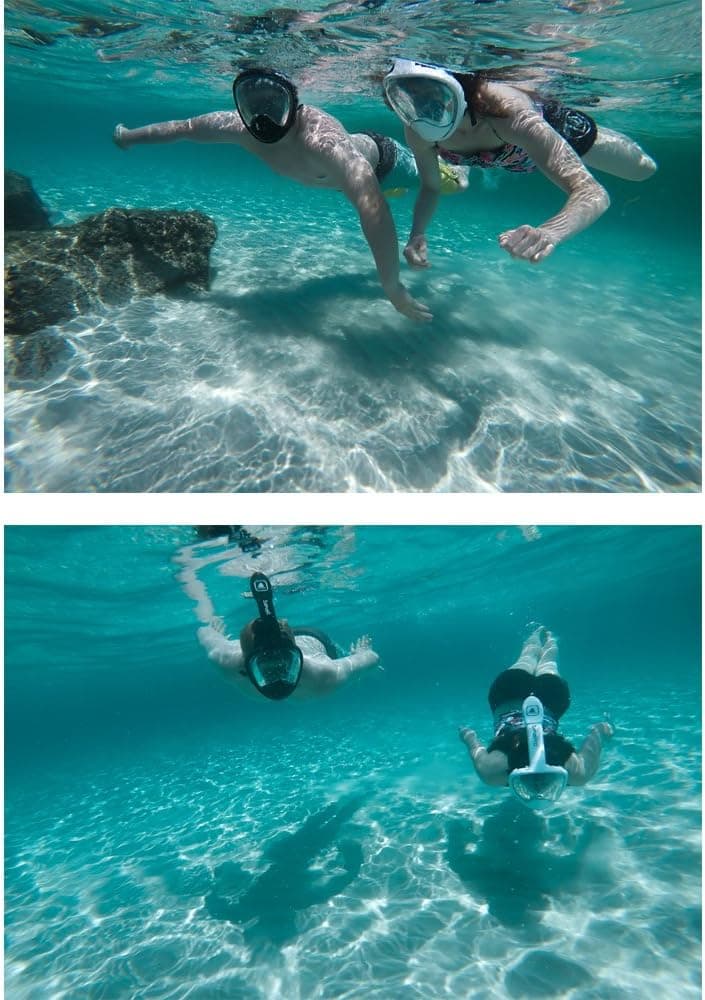 Outlander SeaPro Full Face Snorkel Mask Gear- New 2017 Design, 180° Panoramic View, Anti-Leak, Anti-Fog, Longer Tube, GoPro Compatible, Diving Mask