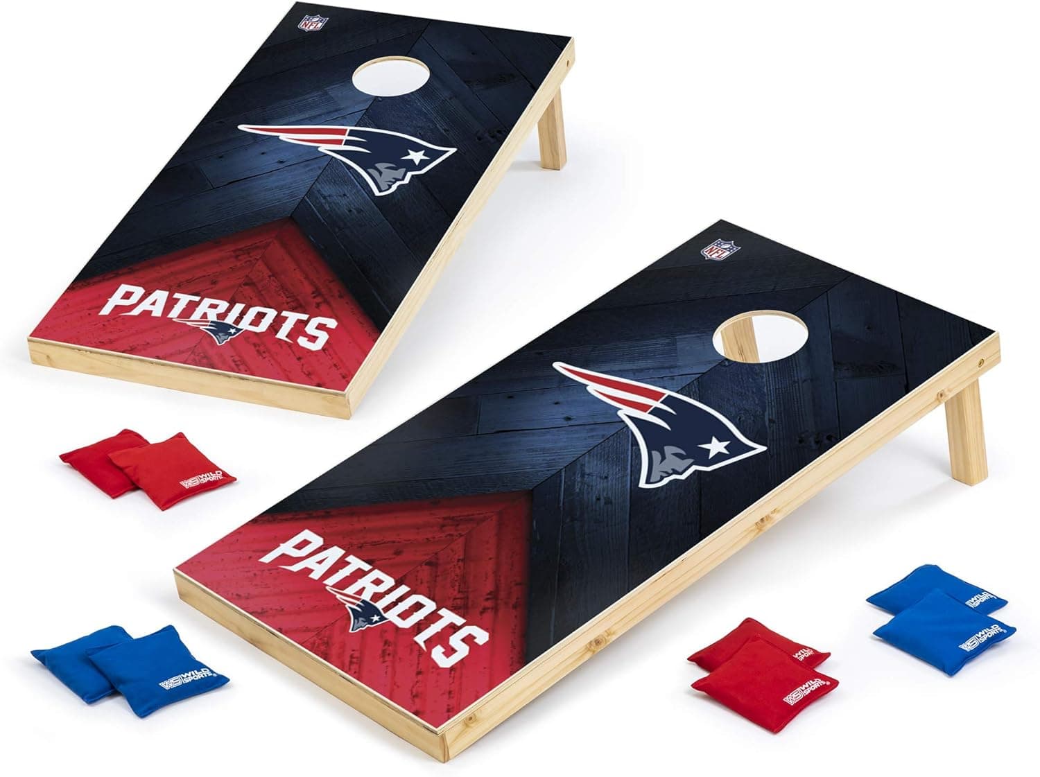 Wild Sports NFL Cornhole Outdoor Game Set, 2' x 4' Foot - Tournament Series