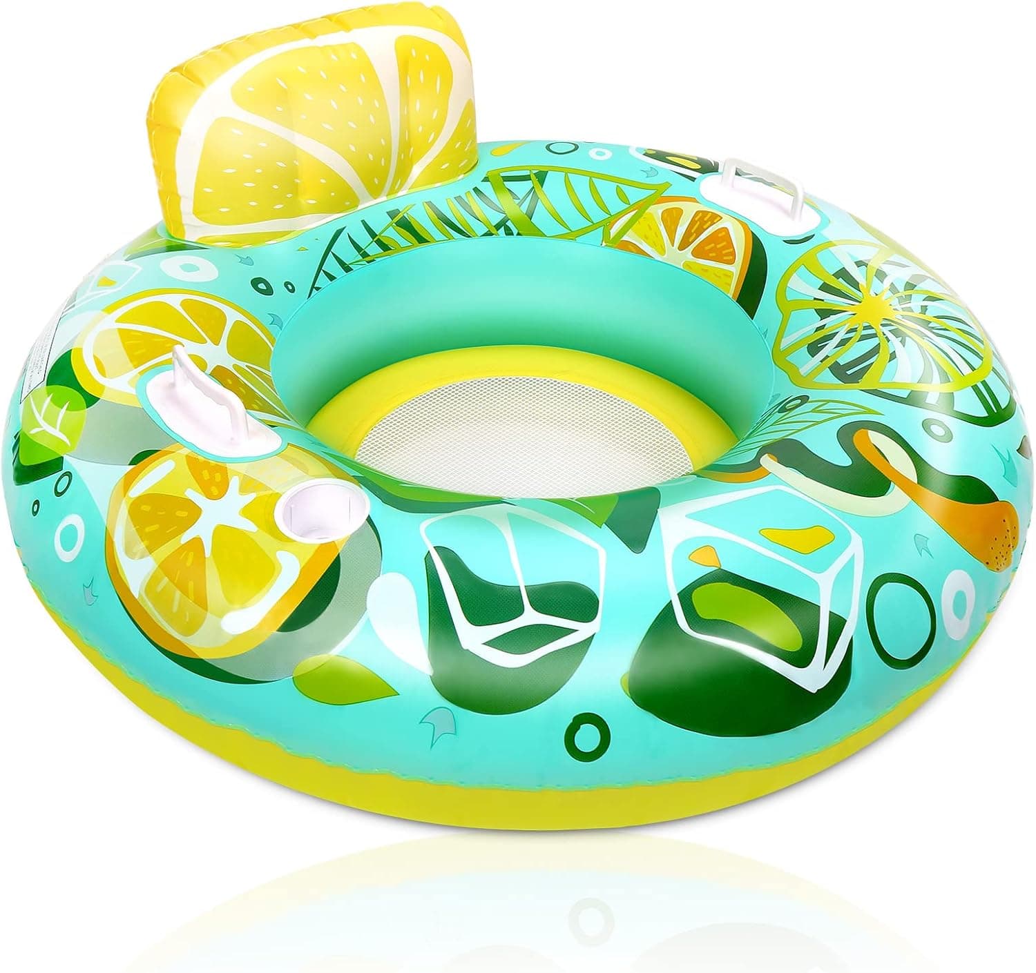 Pool Float Adult, CAMULAND Inflatable Lounger Floaties with a Rubber Handle Drink Holder River Tubes for Floating Heavy Duty Disco Final Fiesta Bachelorette Engagement Party Decorations