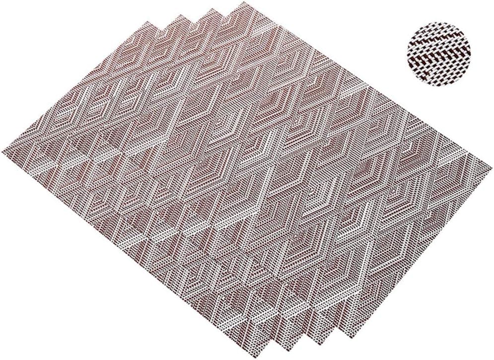 HomeyHo Placemat Heat Resistant Placemats Set of 4 Vinyl Placemats for Dining Table Mat Non Slip Dining Table Mats Set of 4 Modern Woven Placemats Coffee