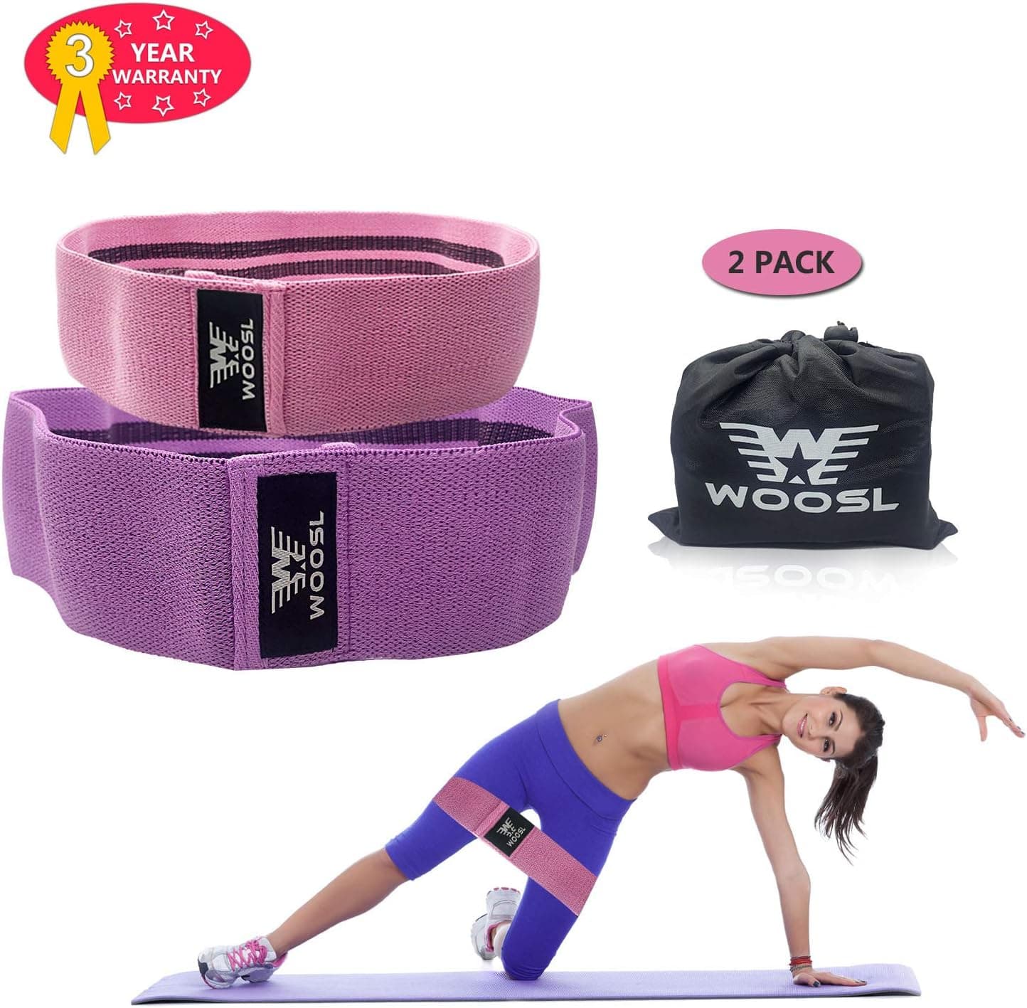 WOOSL Resistance Exercise Bands for Legs and Butt, Hip Bands Booty Bands Wide Workout Bands Resistance Loop Bands Anti Slip Circle Fitness Band Elastic Sports Bands