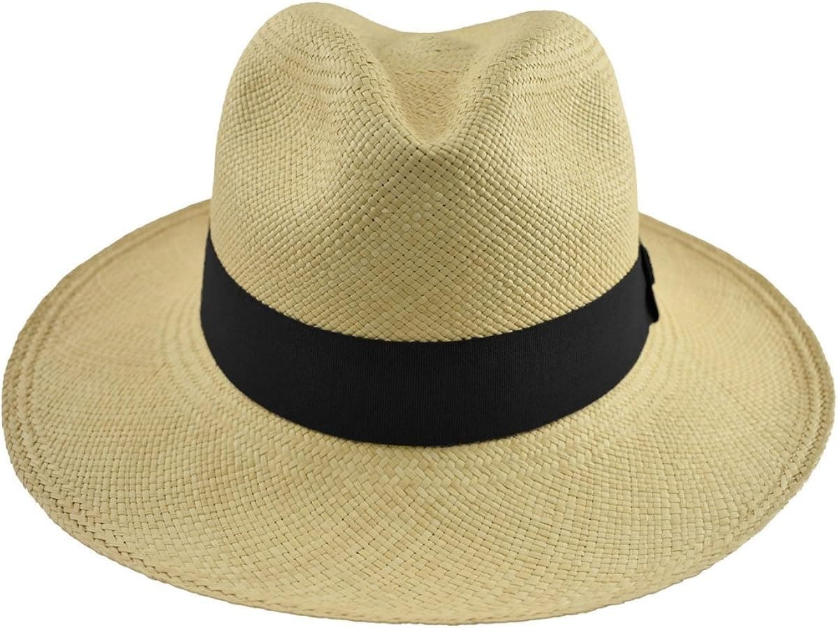 Genuine Panama Hat - Customizable Band Color - Classic Summer Fedora - Toquilla Straw - Handwoven in Ecuador by Ecua-Andino