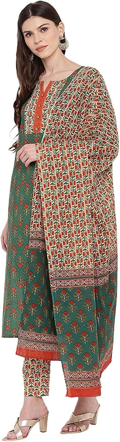 Ziya women's 100% cotton indian pakistani kurti palazzo pant set 700