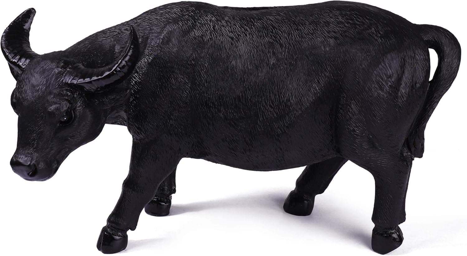 Amaonm Creative Cartoon Animals Piggy Bank Decorative Ornaments Simulation Resin Bull Coin Money Piggy Banks Birthday Gift for Kids Boys and Girls Children Student Saving 10"x6"x4.3" (Black)