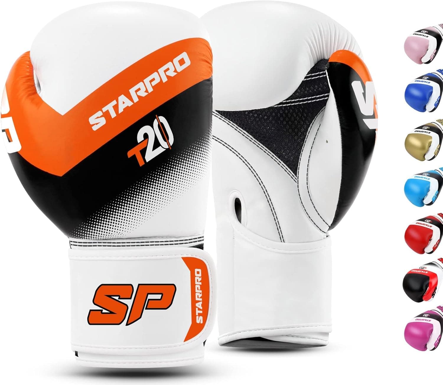 Starpro T20 Adult Boxing Gloves - Strong Punches & Everlasting - Kickboxing & Training Gloves for Men and Women - Many Colors & Sizes