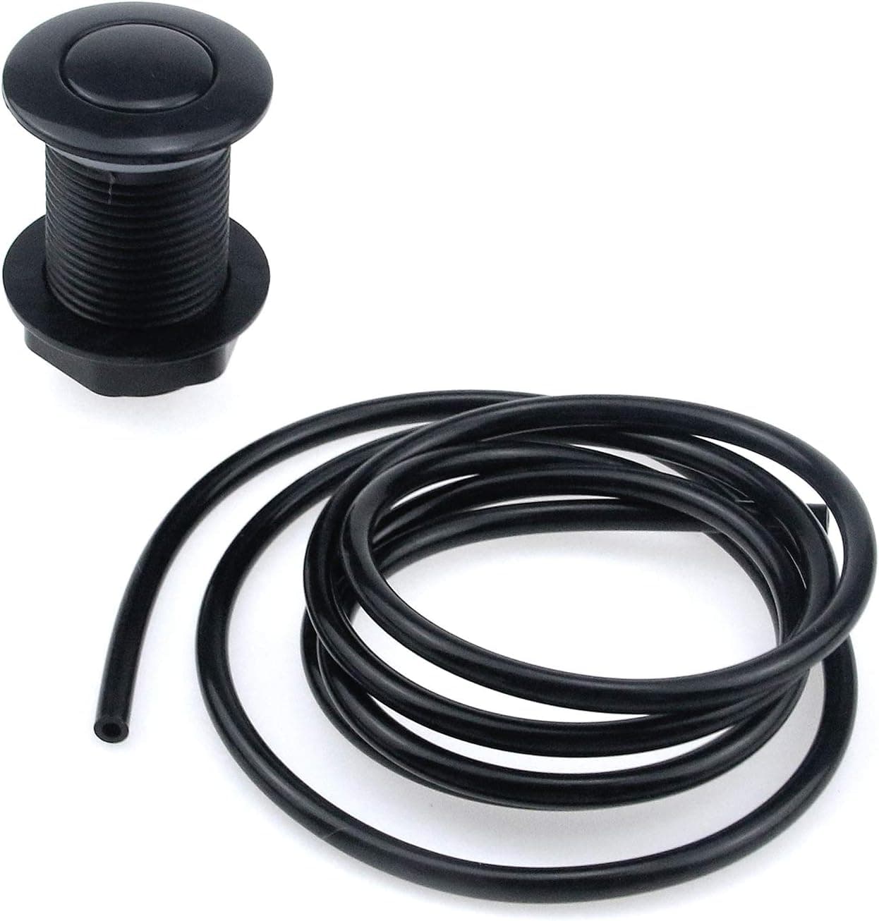 Meprotal Air Activated Switch Button with 1.5m/5ft Air Hose for Sink Top Garbage Disposal Part for Kitchen Bathroom Black
