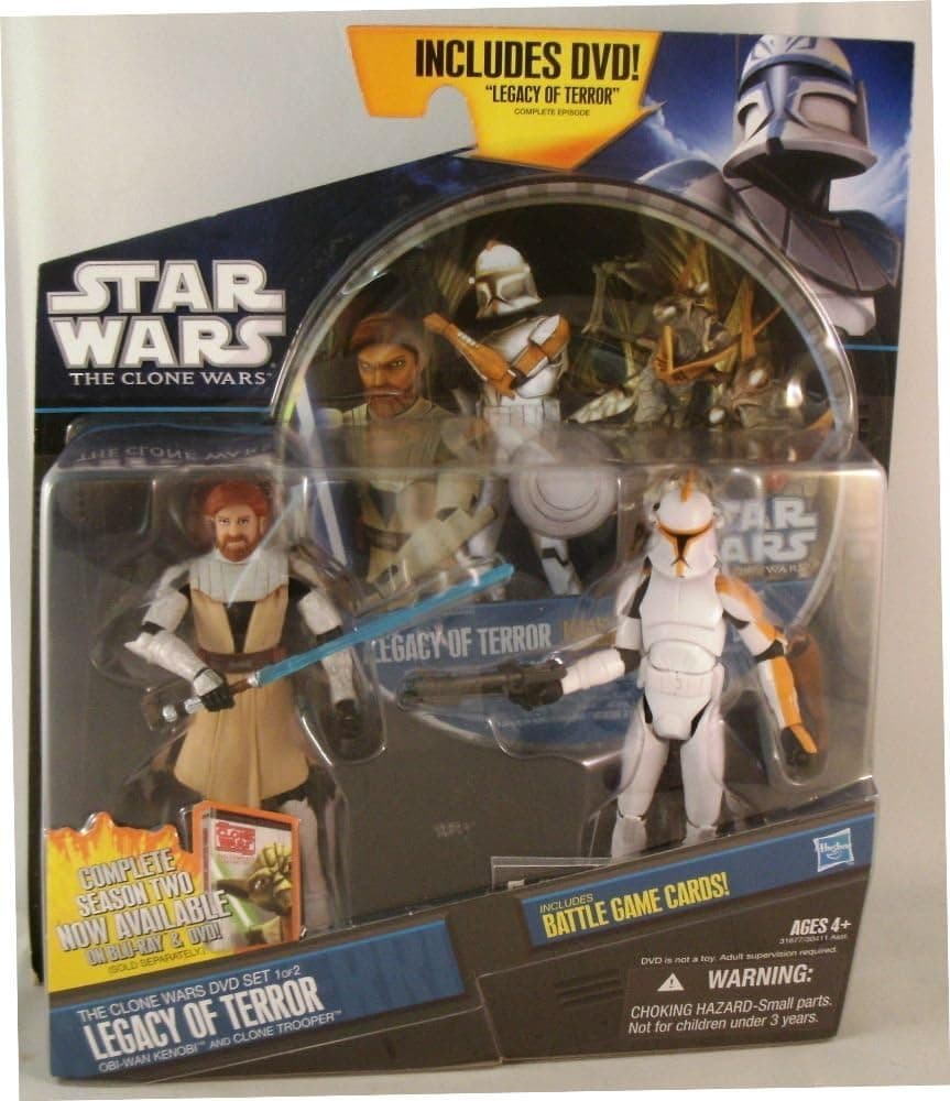 Hasbro Star Wars Clone Wars DVD Set Legacy of Terror OBI Wan Kenobi & Clone Trooper