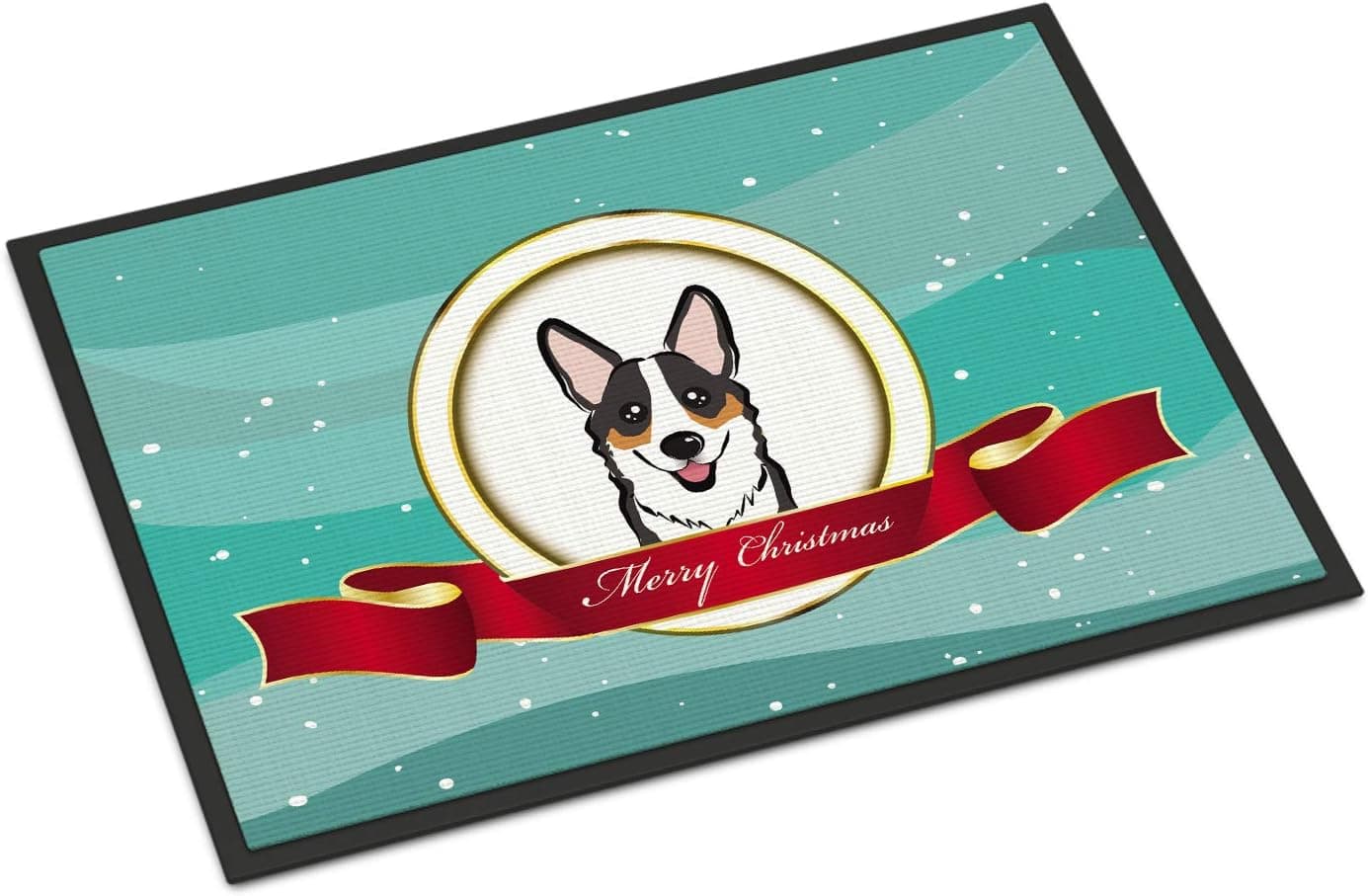 Caroline's Treasures BB1441MAT Tricolor Corgi Welcome Indoor or Outdoor Mat 18x27, Blue, Front Door Mat Indoor Outdoor Rugs for Entryway, Non Slip Washable Doormat Low Door Clearance,