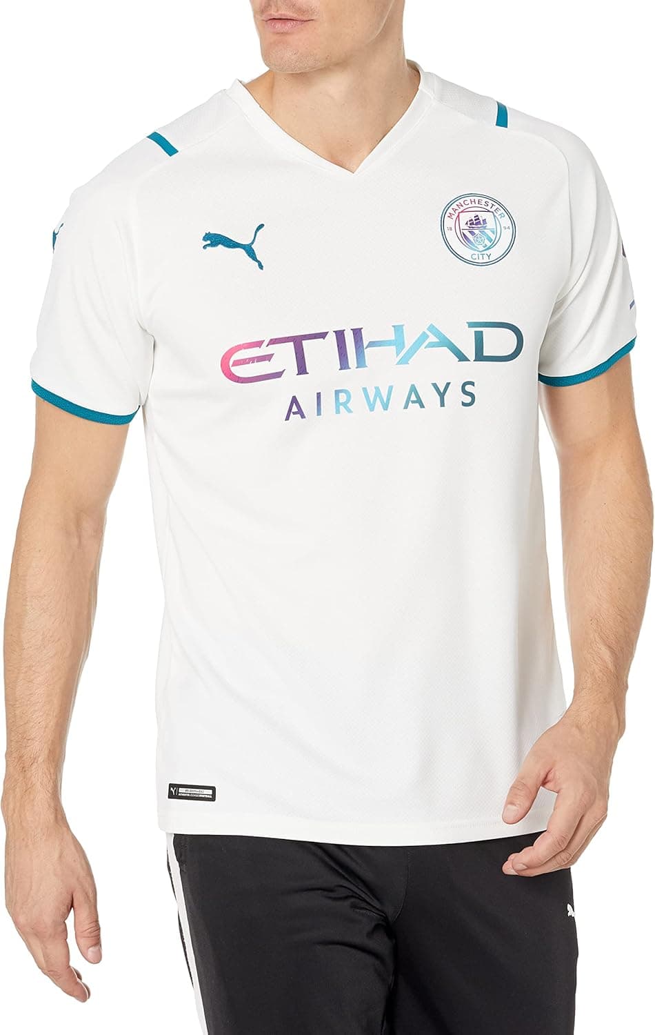 PUMA Men's Manchester City F.c. Away Shirt Replica with Sponsor Logo