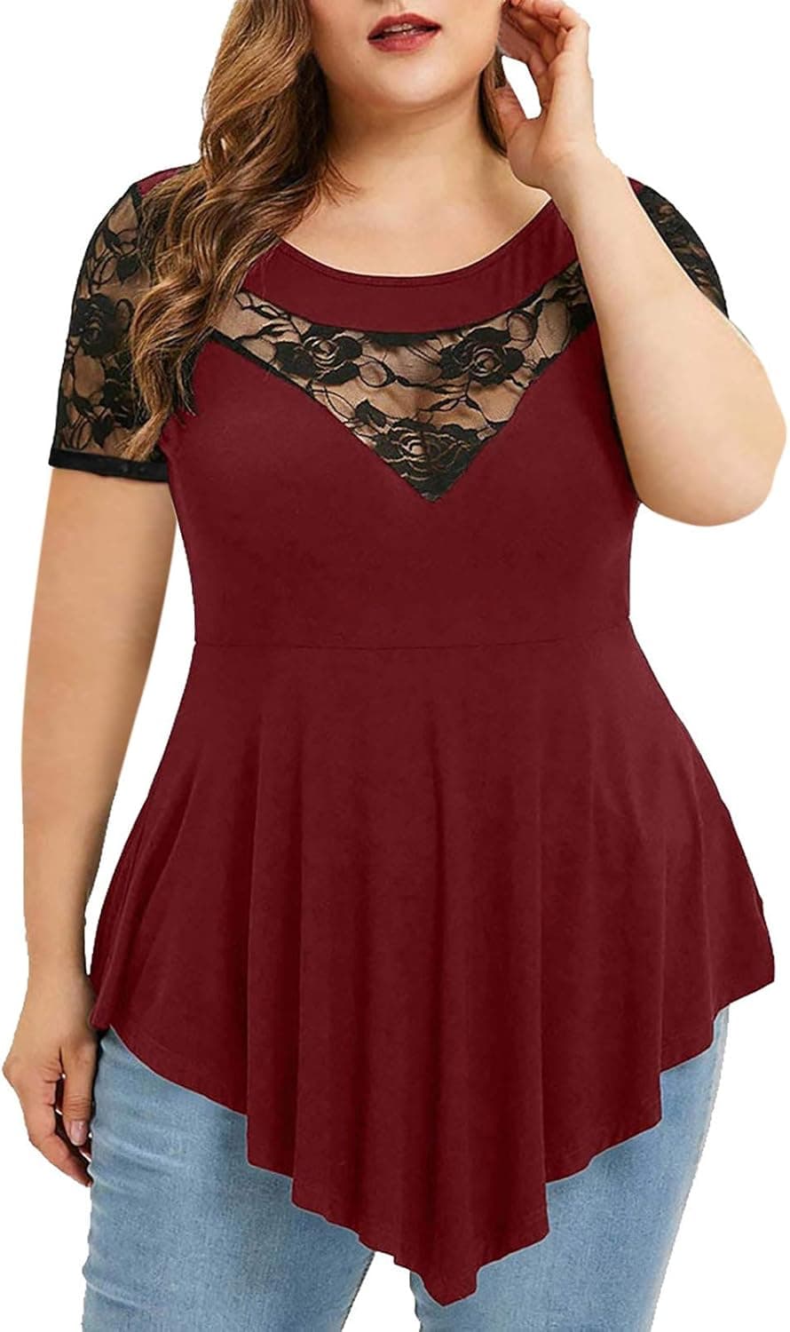 Women's Plus Size Tunic, Misaky Cold Shoulder Shirt Sleeve Blouse Tops