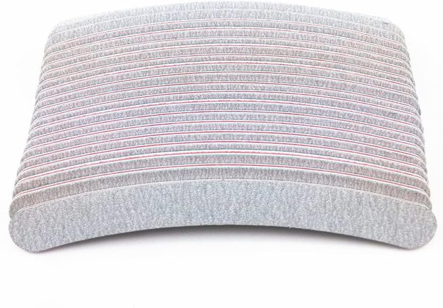 Yueton 20pcs 100/180 Grit Curve Double Sided Zebra File Emery Board Nail Files