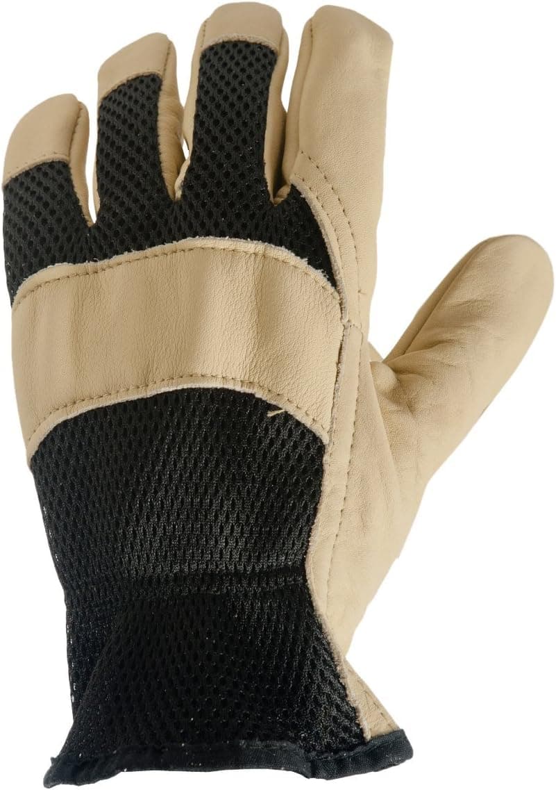 True Grip 9312 Grain Cowhide Work Glove with Mesh Back, Medium