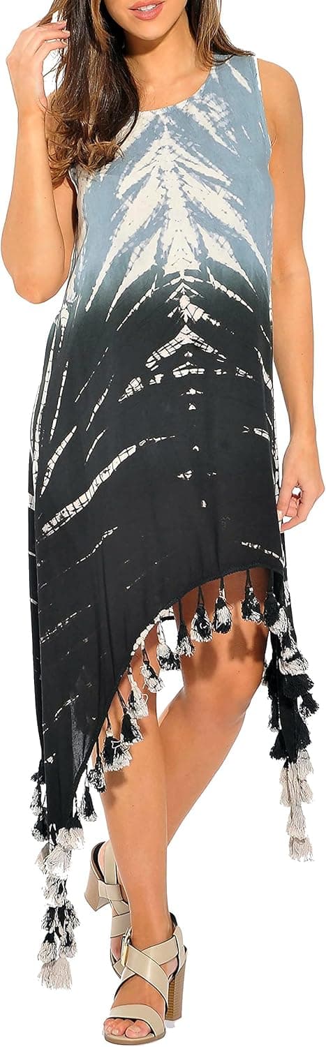 Riviera Sun Tie Dye Asymmetrical High Low Sundresses for Women