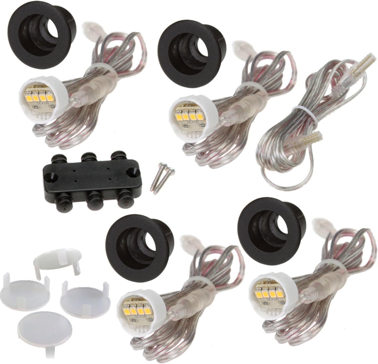 DEKOR LED Recessed Stair Lights Step Lighting for Indoor Outdoor Use (Oil Rubbed Bronze, Add-On 4 Pack)