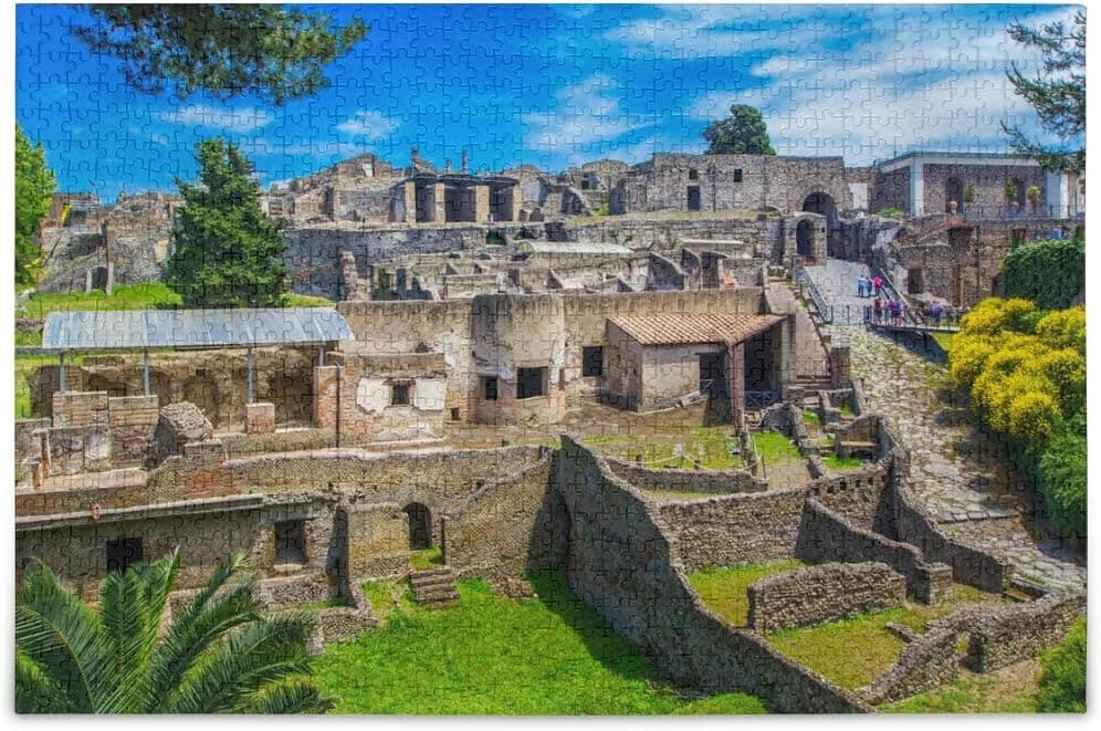 Jigsaw Puzzle 1000 Pieces Pompeii Scenery Natural for Game Artwork for Adults Teens Kids 2030543