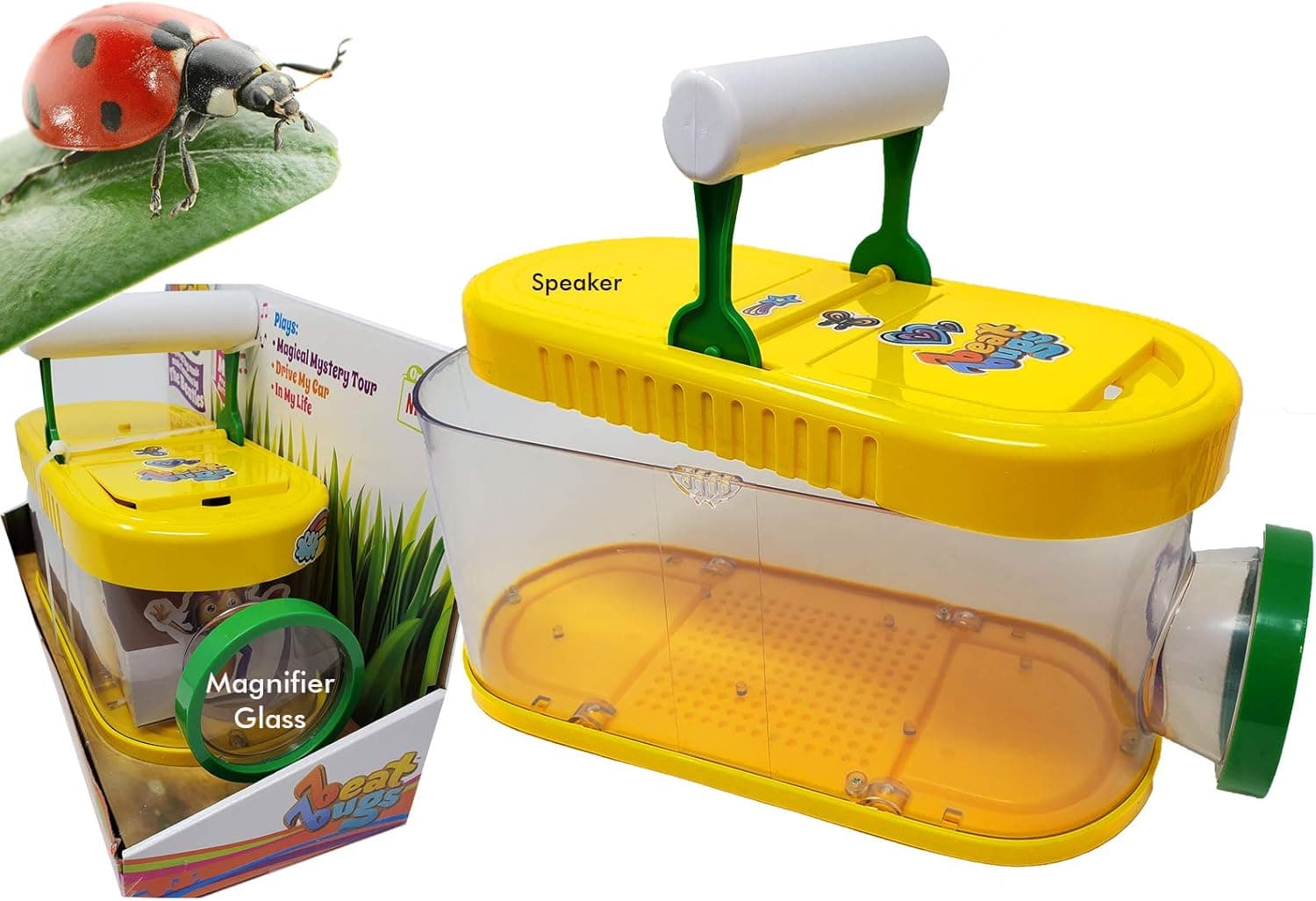 Musical Bugs Insects Catcher, Keeper Box | Habitat Kit with Magnifying Lens Box with Handle, Plays 3 Songs