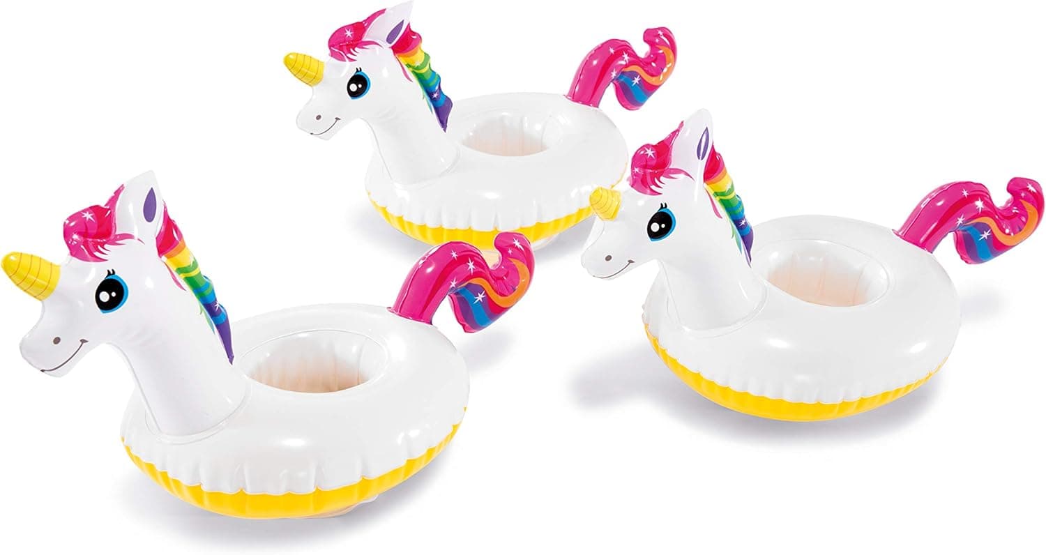 Intex Floating Unicorn Inflatable Drink Holders, 3-Pack