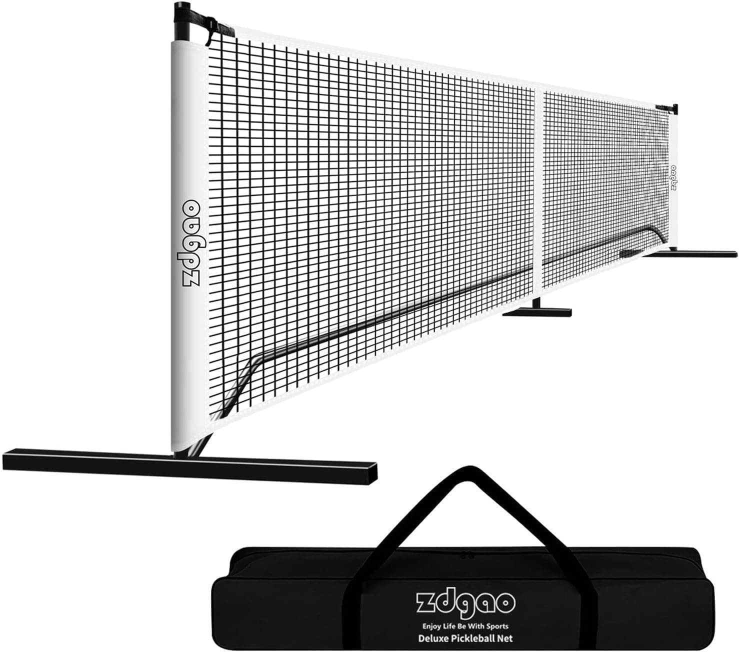 Zdgao Pickleball Net Portable Outdoor in Regulation Size 22FT x 3 FT w/Sturdy Metal Frame and Carry Bag | Pickle Ball Net Set for Driveway, Backyard