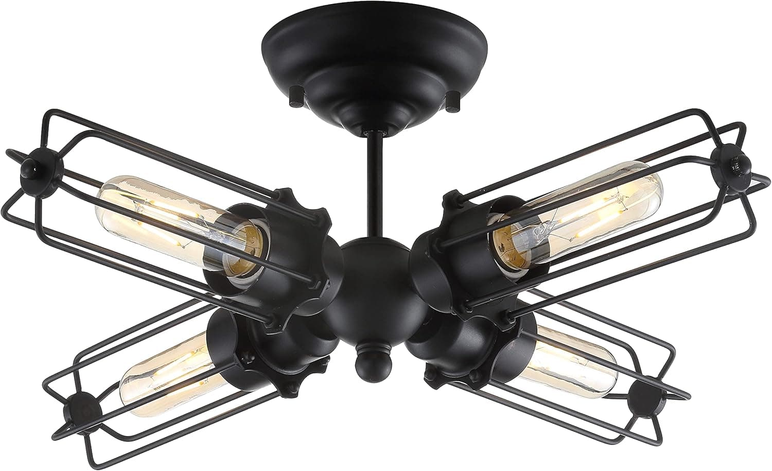 JONATHAN Y JYL9510A Chase 20" Metal LED Flush Mount Industrial,Rustic,Transitional,Contemporary Dimmable, 2700K Cozy Warm Light, for Kitchen,Hallway,Bathroom,Stairwell, Black