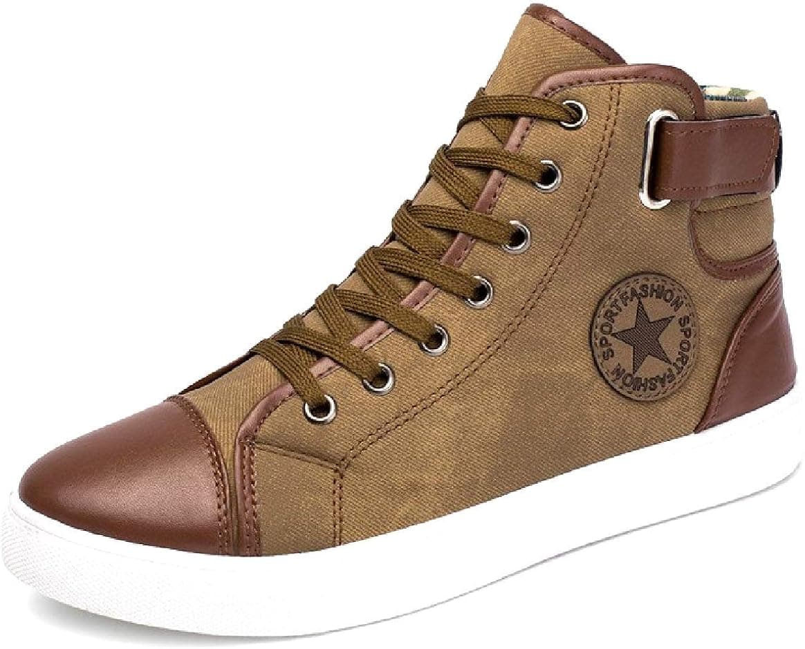 Jacky's Sapatos Tenis Masculino Male Autumn Winter Front Lace-Up Leather Ankle Boots Shoes Man Casual High Top Canvas Men (Men's
