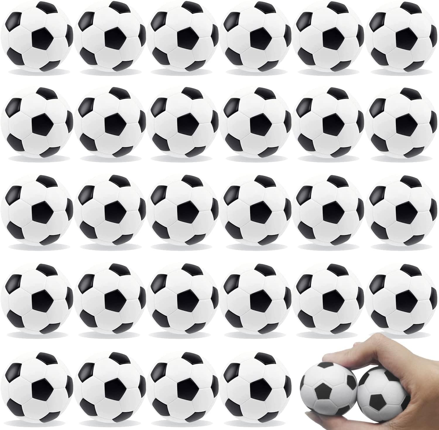 30Pcs Mini Foam Soccer Ball,Sports Stress Balls Bulk,Tiny Foam Soccer For School,Theme Party,Carnival,Present Fillers,Reward