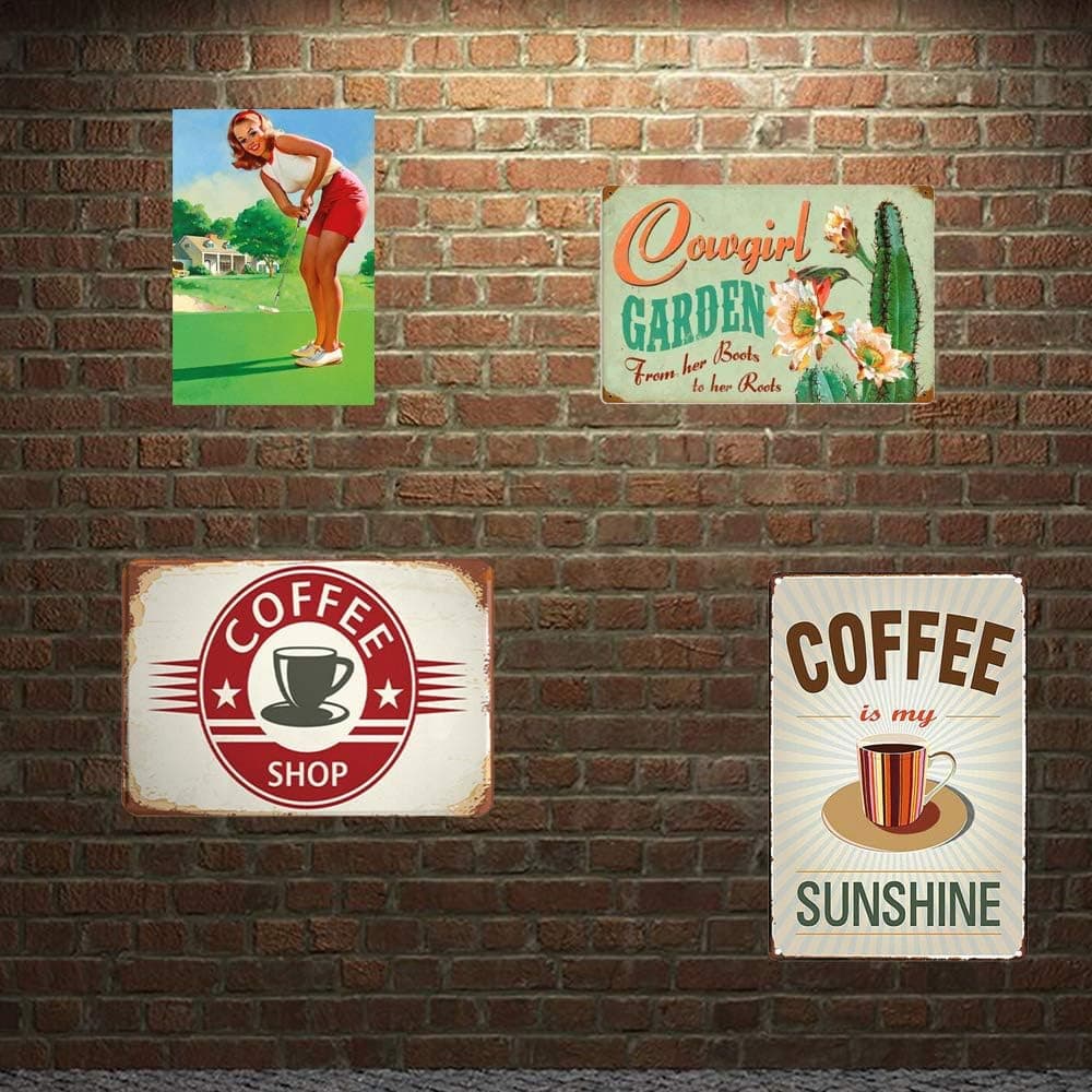 New Vintage Retro Metal Tin Sign Warn Forget Dog Beware Wife Trespass Gun Outdoor Garage Street & Home Bar Club Retaurant Wall Decor Signs 12X8 Inch