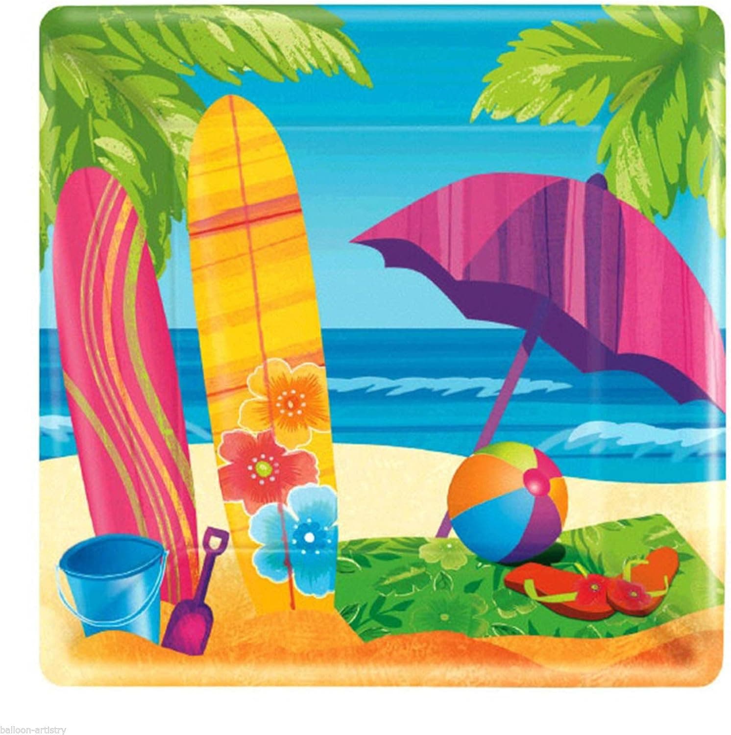 Surfs Up Dinner Plates, 8ct