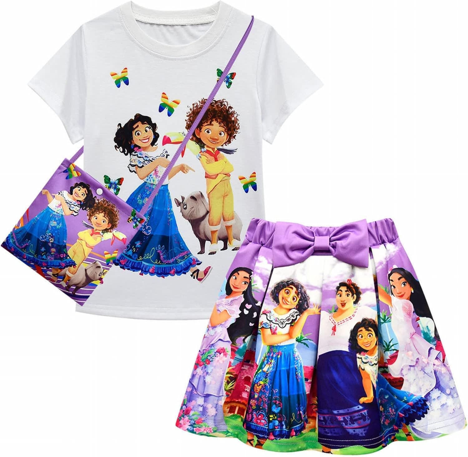 Lotusuncostume Mirabel Costume Cartoon T-shirt Outfit Print Skirt Three-piece Dress