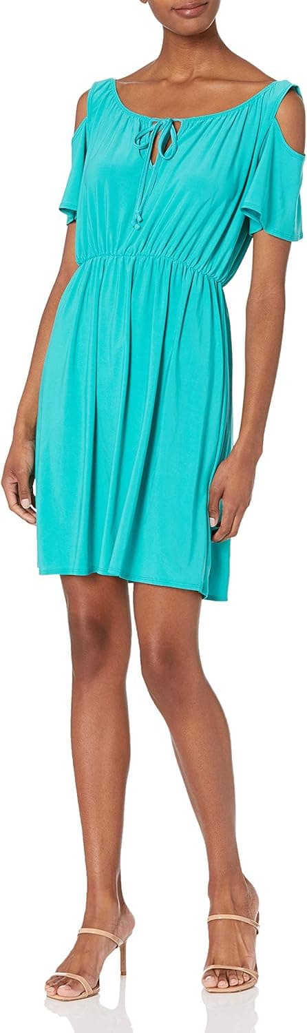 Star Vixen Women's Cold-Shoulder Peasant Dress