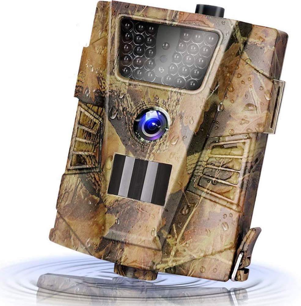 nulliplex Trail Camera 14MP 1080P IP54 Waterproof Game Hunting Camera 20m/65ft 850nm IR Wildlife Animal Scouting Surveillance (Yellow)