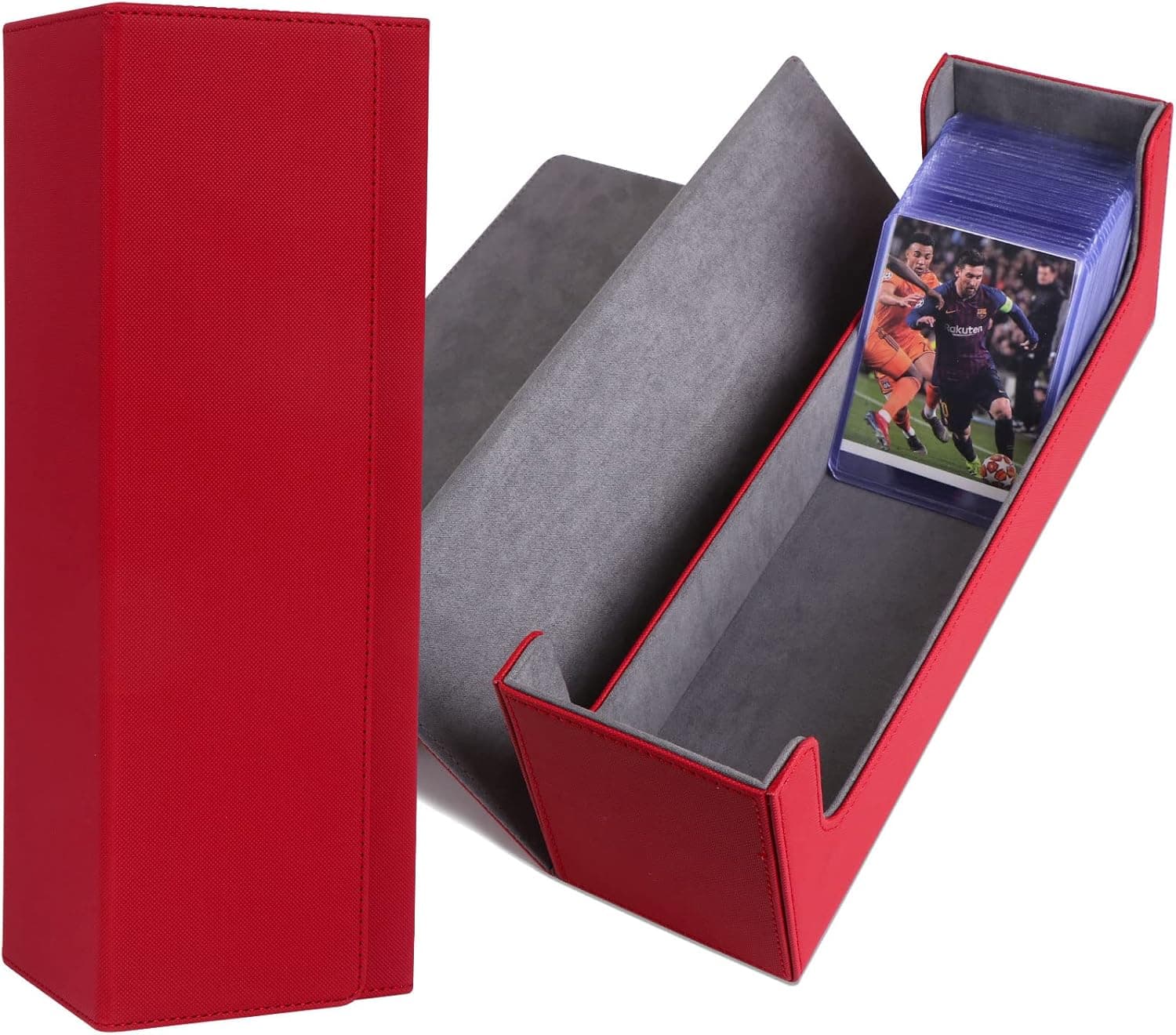 1Pc Card Toploader Storage Trading Cards Holding Box for 400+ Cards Top Loader Storage Boxes for Magic Cards Baseball Cards Trading Cards Card Sleeve Top Loader Collector Case Organizer Containers,Red