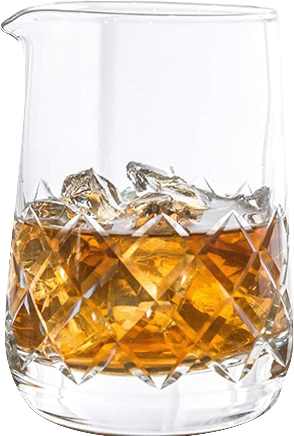 Highball & Chaser Cocktail Mixing Glass. Beautiful 750ml (25oz) Seamless Weighted Bottom Diamond Cut Yarai Style Drink Maker