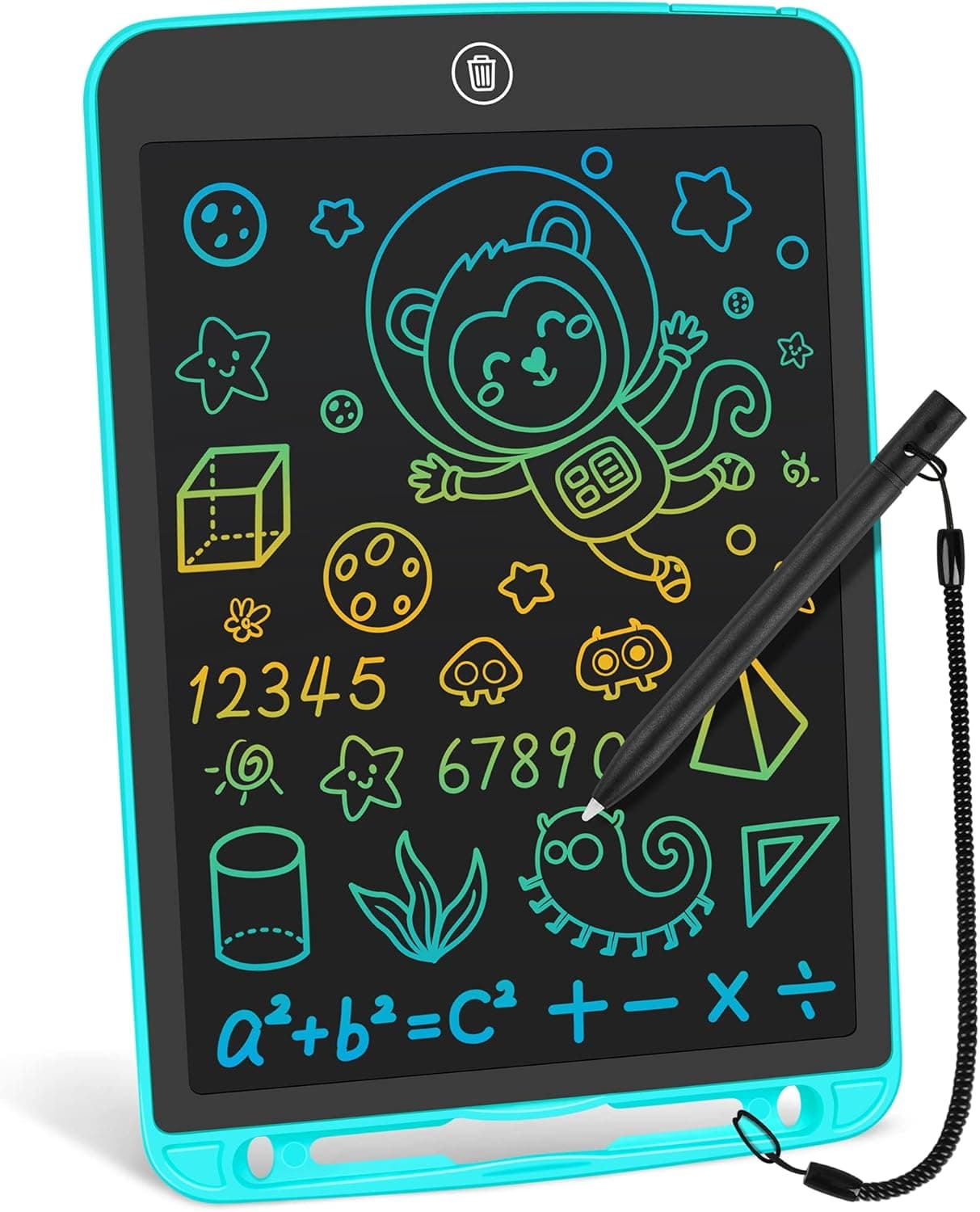 LCD Writing Board 10-inch Children's Graffiti Board, Color Drawing Board, erasable Electronic Drawing Board, Children's Educational Learning Toy 3 4 5 6-Year-Old boy and Girl Gift (Blue)