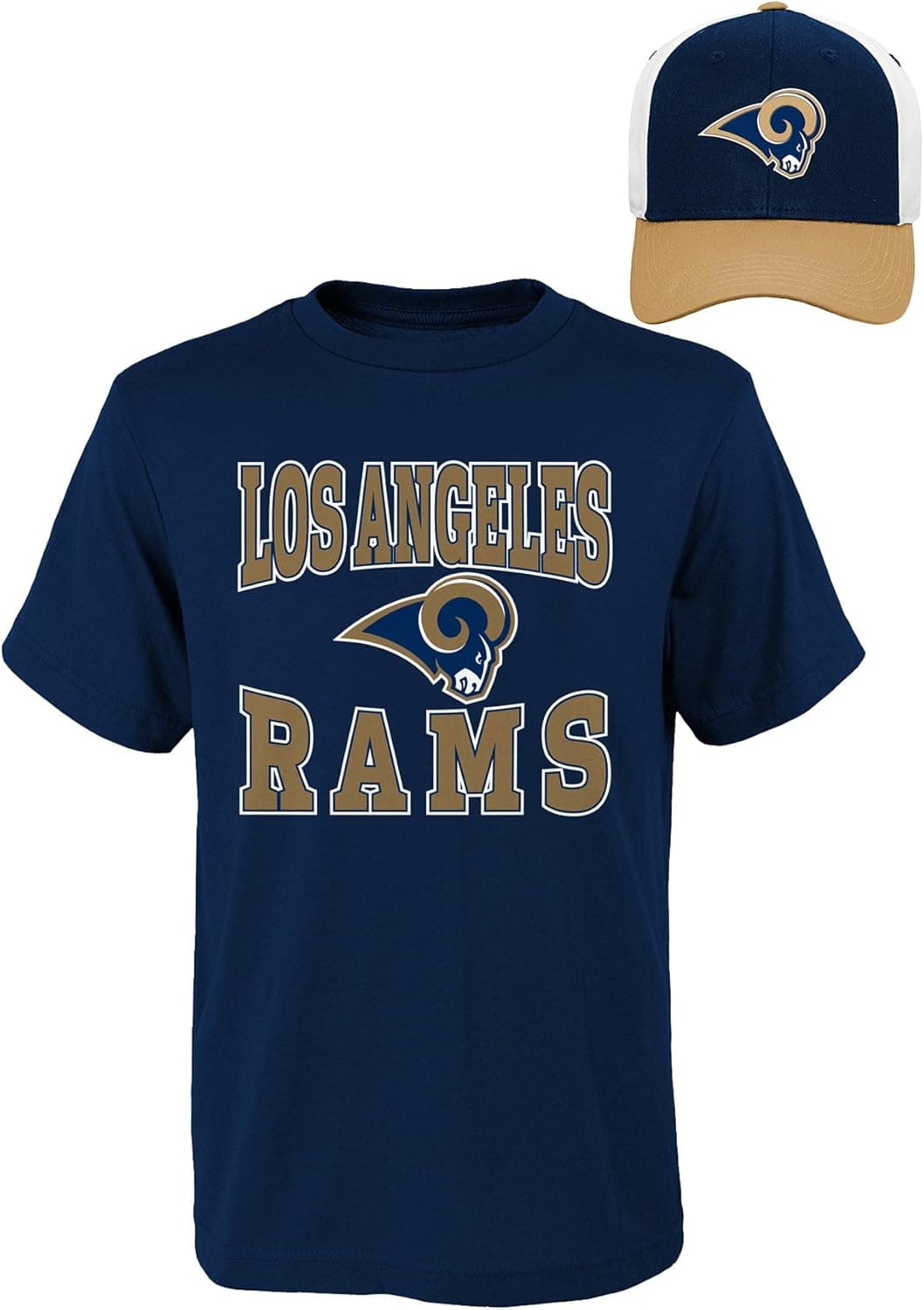 NFL Youth Boys 8-20 LA Rams Hat & Tee Set, Large (14-16), Assorted Colors