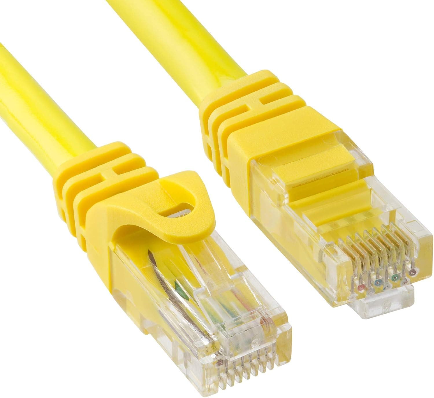 Cmple RJ45 Cat-6 Ethernet Patch Internet Cable, High Speed Cat6 Network Cable 10 Gigabit, Cat 6 Ethernet LAN Cord with Gold Plated RJ45 Connectors - 5 Feet Yellow