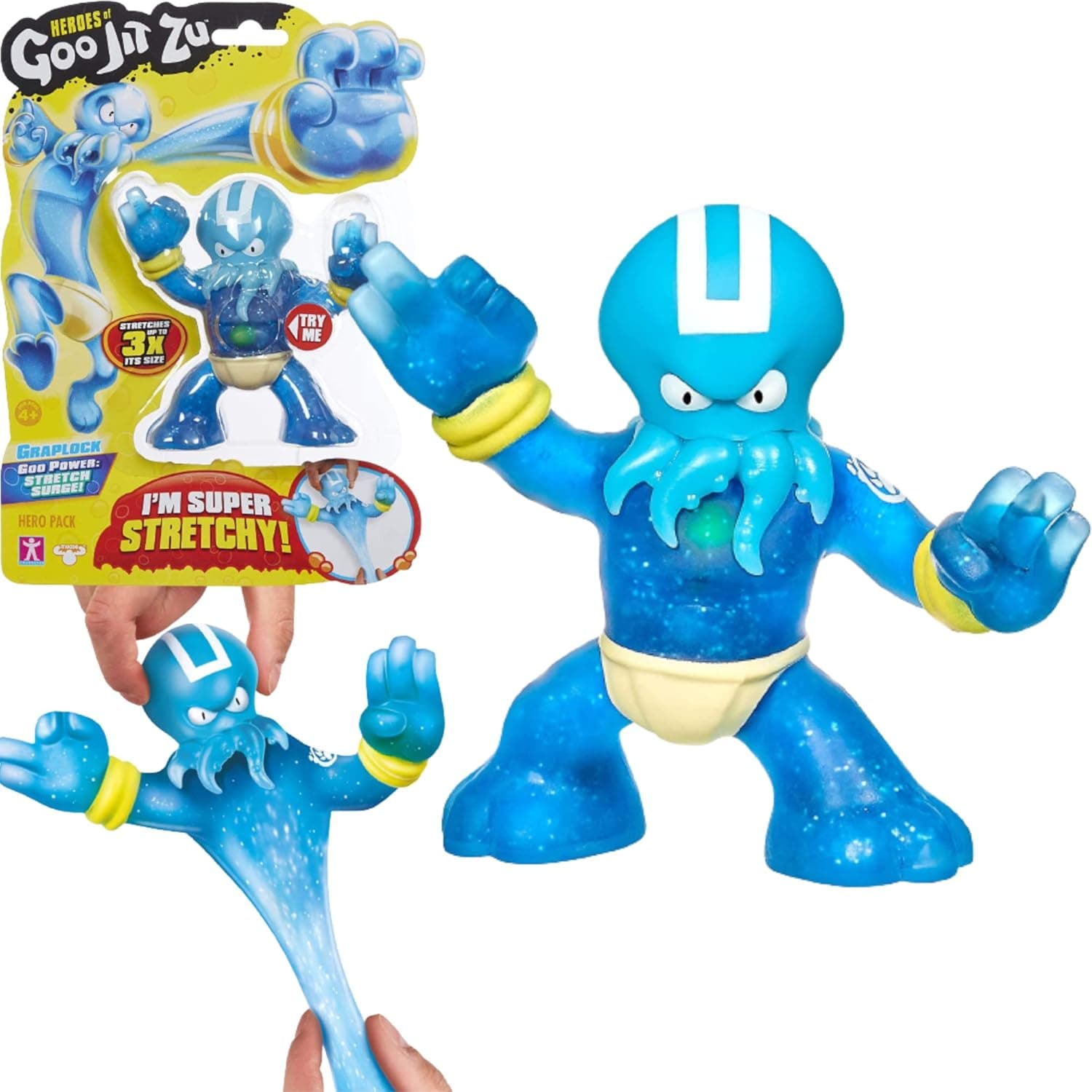 Heroes of Goo Jit Zu - Single Stretchy Octopus Action Figure, Hydro