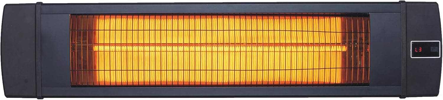 Hanover HAN1041IC-BLK-34.6 in Modern Efficient Steel Electric Heater-3 Heat Settings, Up to 1500W, Black