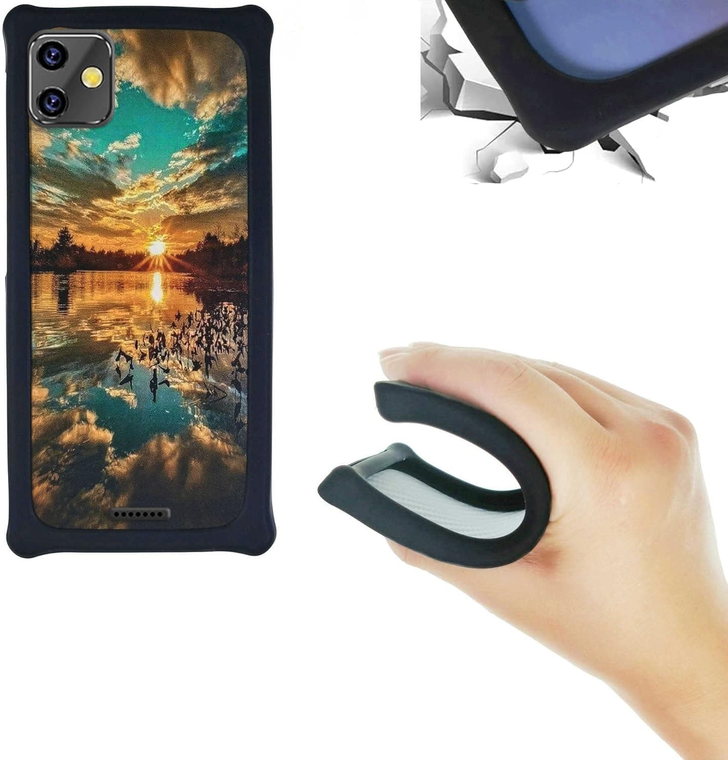 jioeuinly Case for Sky Device Elite P55 Case PC Backplane + Soft Silicone Phone Cover KB-FJ