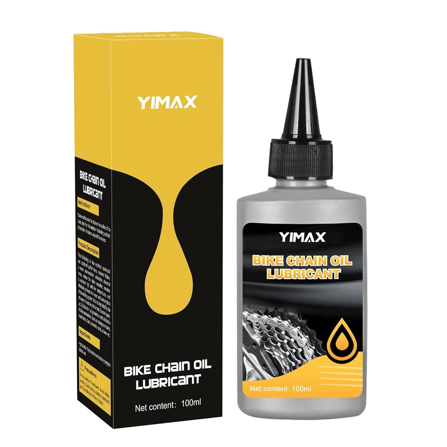 Bike Chain Lube, YIMAX 100 ml Premium Bike Chain Lubricant, Bicycle Chain Oil Eco-Friendly Lubricant Wet Bike Lubricant Easy to Apply, Preserves Bike Chains Suitable for All Types of Bike