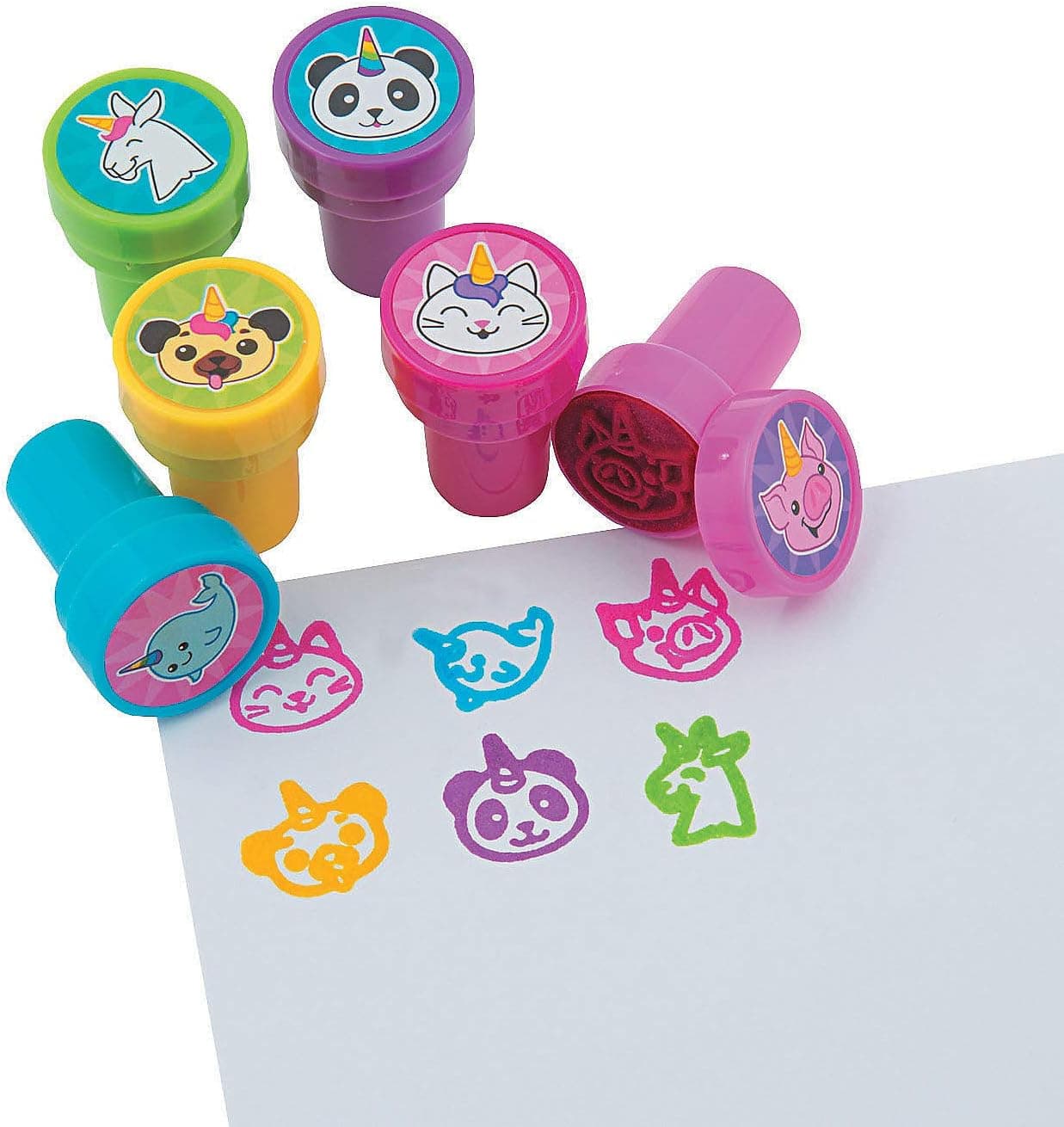 Fun Express - Anicorn Stampers - Stationery - Stamps - Stamps - Self Inking - 24 Pieces
