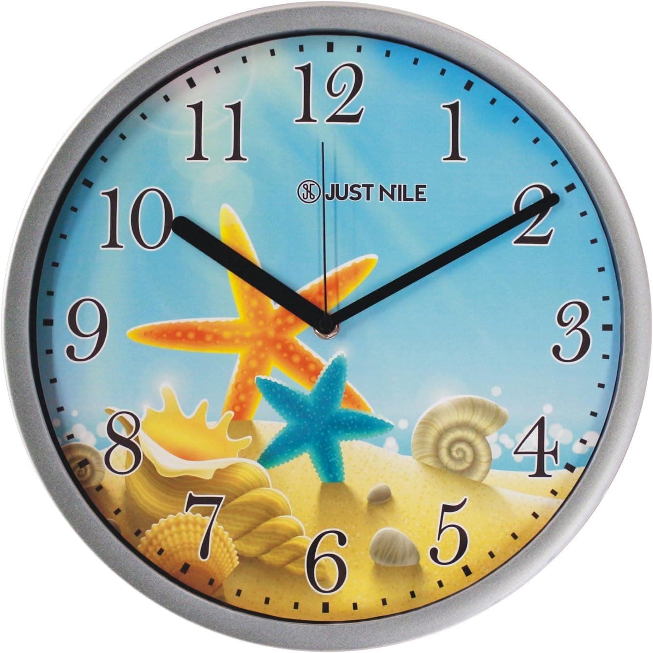 13" Creative Round Quiet Wall Clock - Seastar
