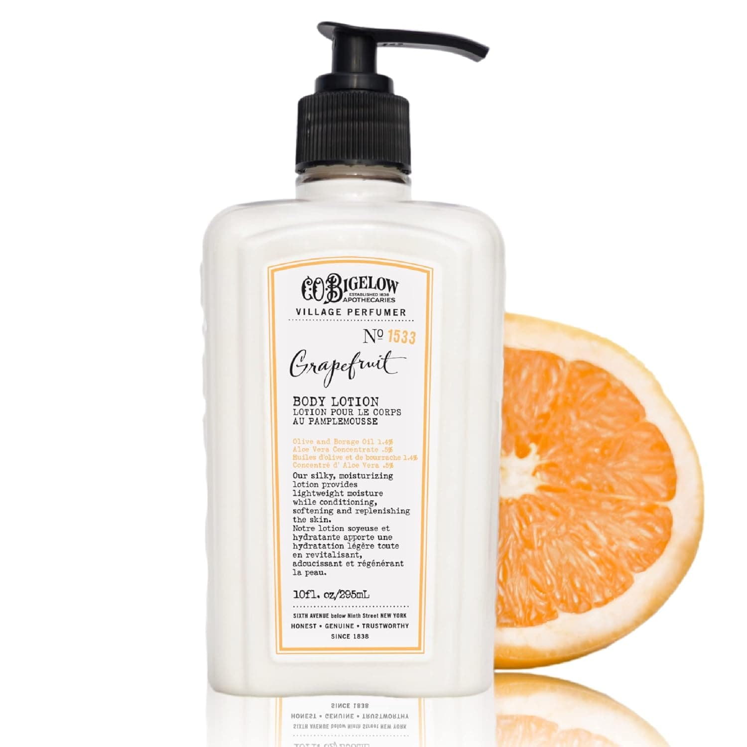 C.O. Bigelow Village Perfumer Moisturizing Body Lotion for Women and Men, Grapefruit Scented Lotion - No. 1951, 10 fl oz